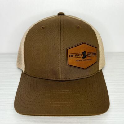 Hexagon Leather Patch - Two Tone Mesh Cap - Coyote Brown/Khaki